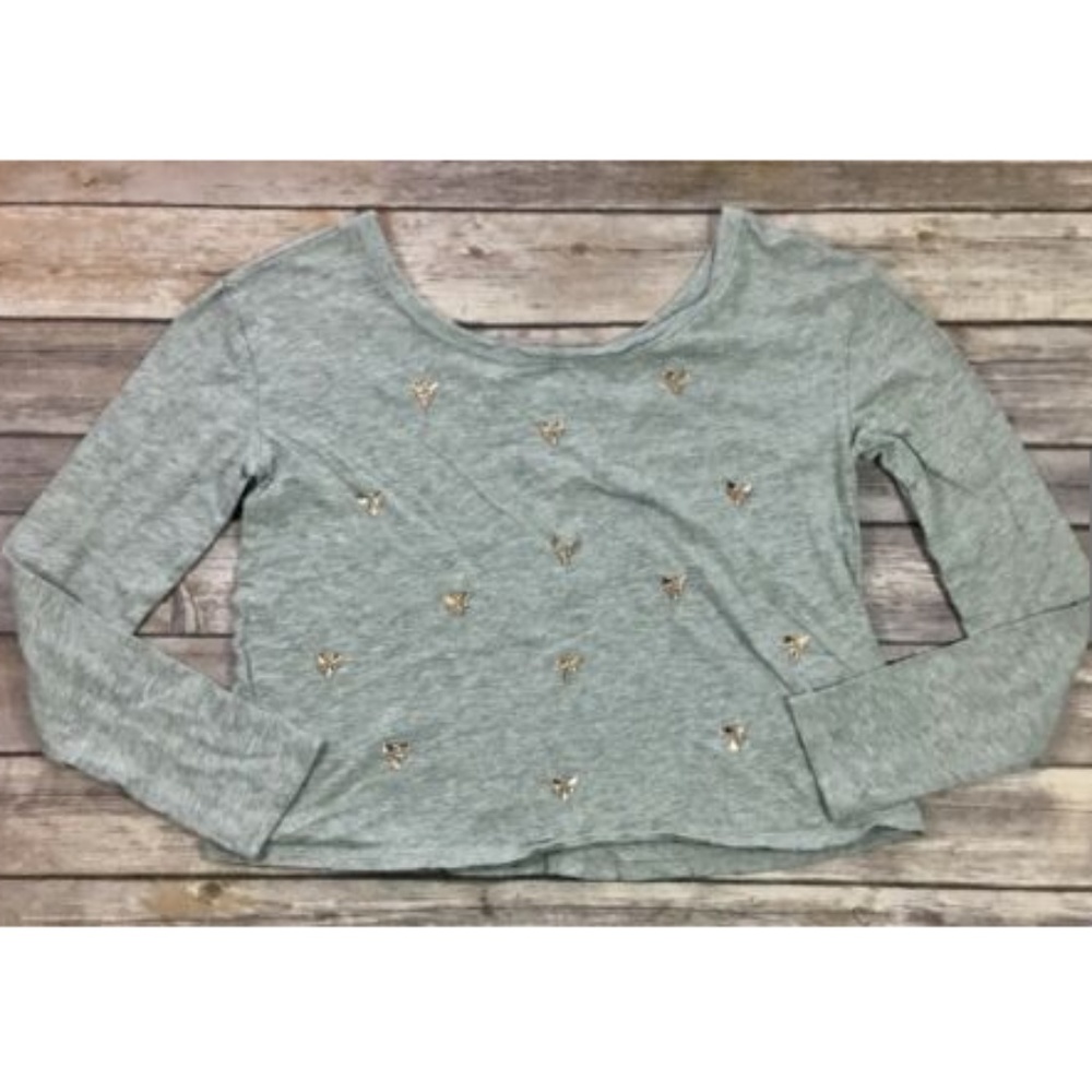 Abercrombie Kids Girls Boat Neck Cropped Shirt D60